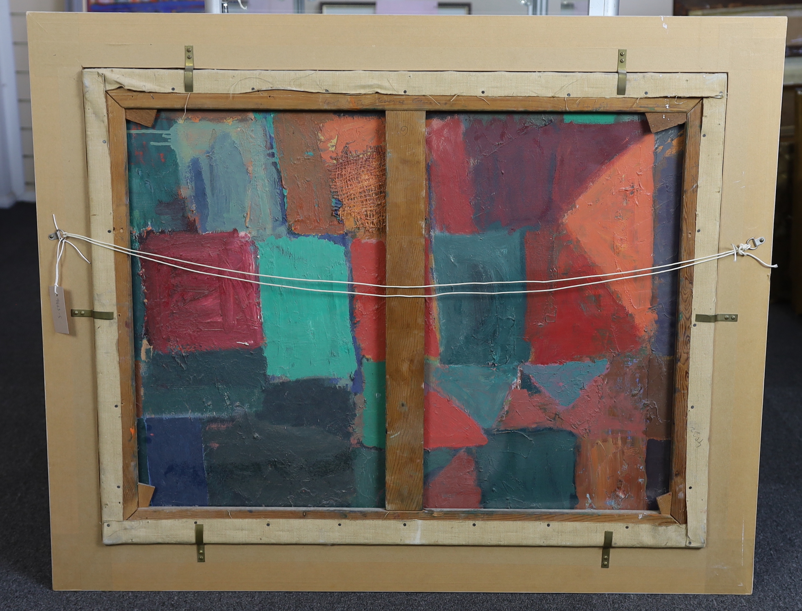 Earl Haig O.B.E., A.R.S.A (Scottish, 1918-2009), House and trees in a landscape, oil on canvas, 70 x 90cm